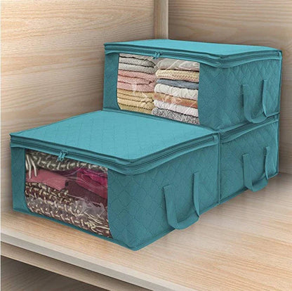 Large Capacity Foldable Clothing Storage Box — Non-Woven Fabric Organizer with Zipper for Quilts and Clothes