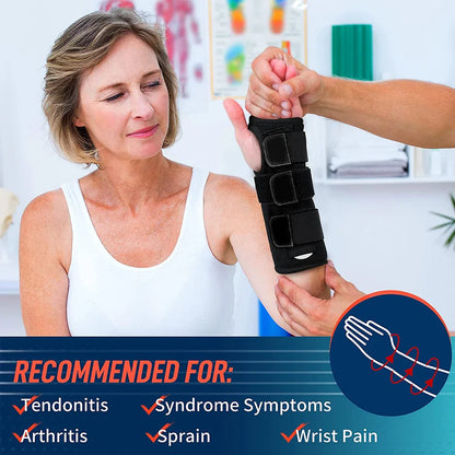 Adjustable Wrist Brace for Carpal Tunnel Relief — Night Support with Splints for Injury, Pain, Sprain, and Tendonitis