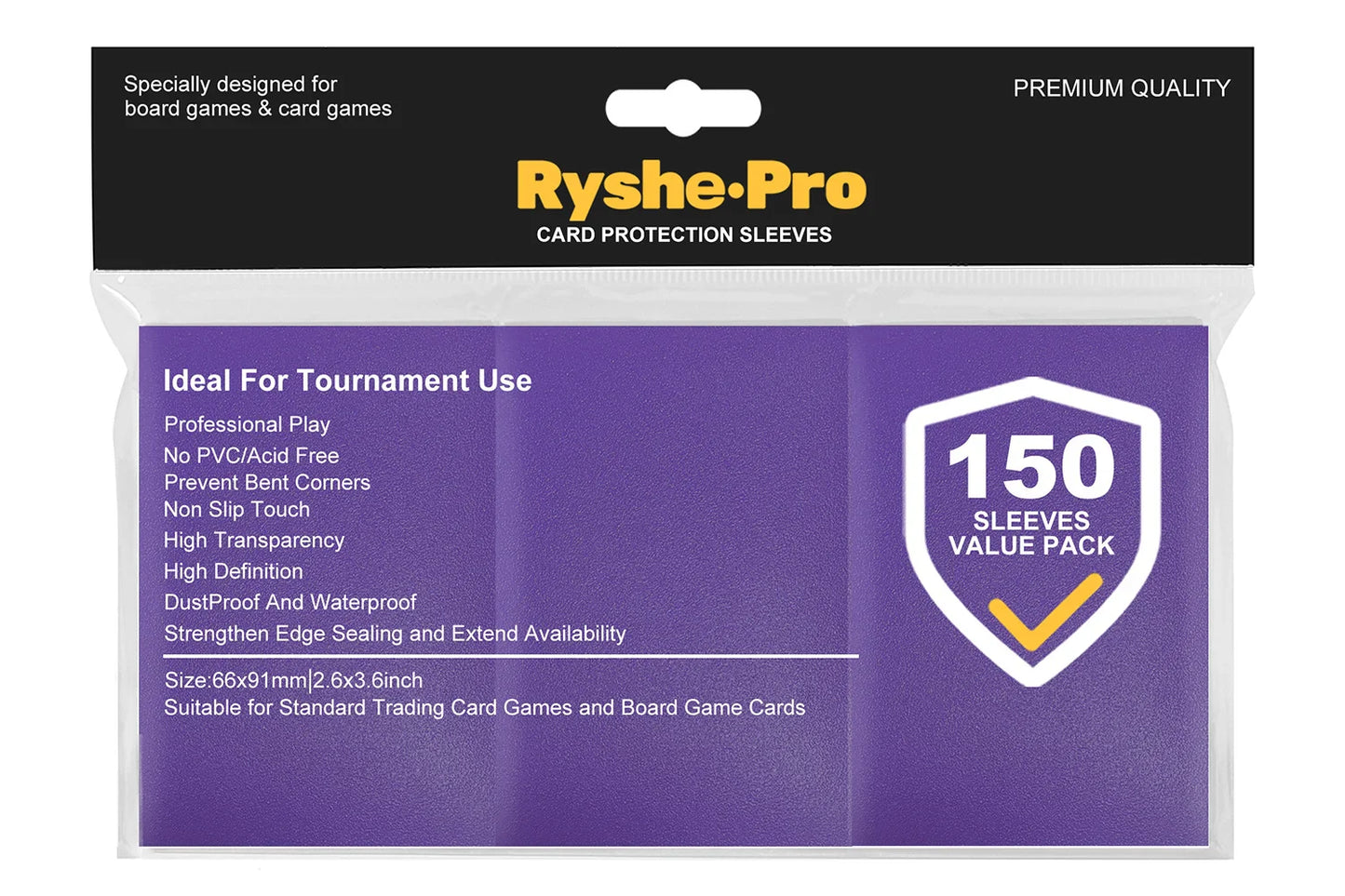 100PCS Matte Trading Card Sleeves – 66x91mm Standard Size Protectors for TCG, Tarot & Board Games, Durable Card Shield Covers