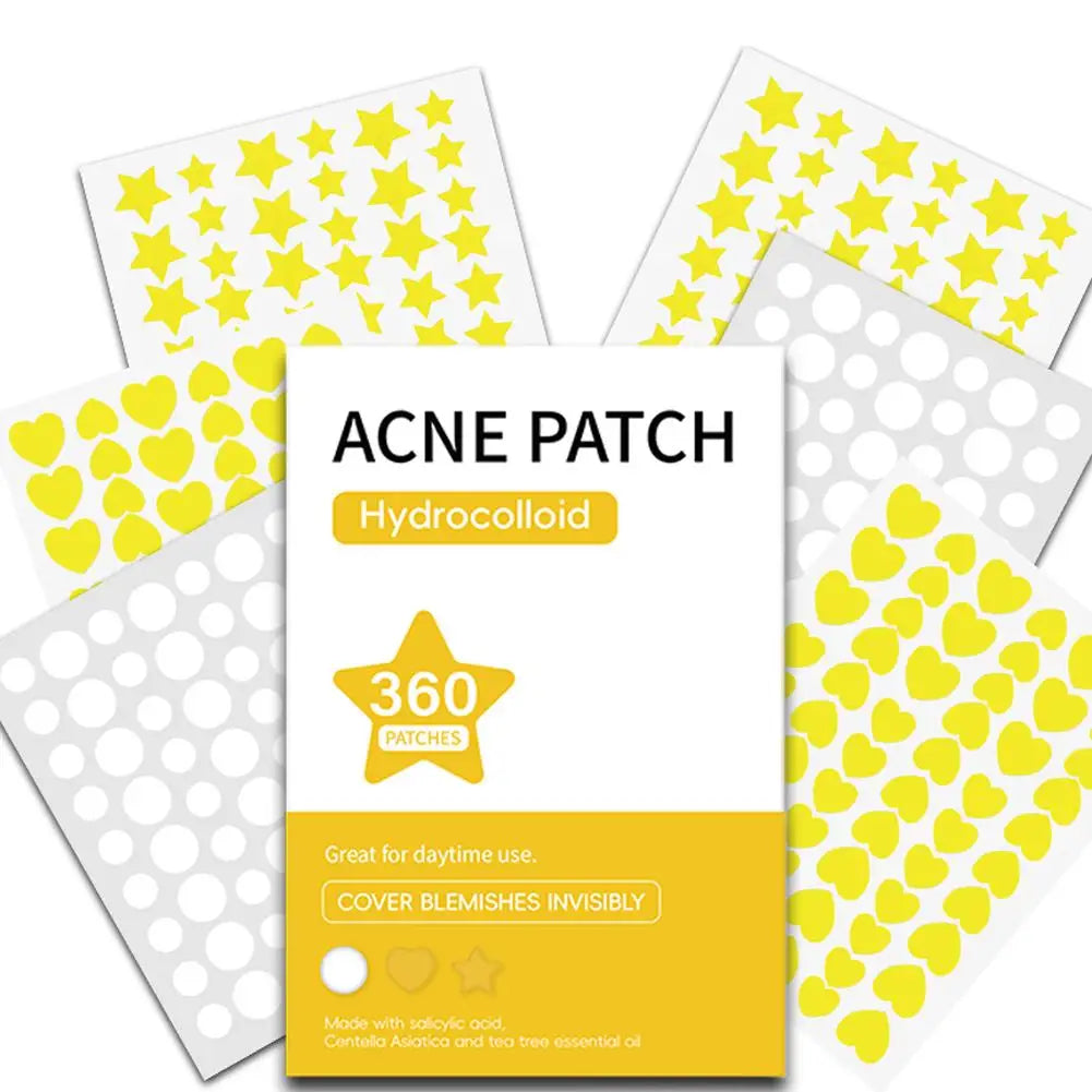 360PCS Colorful Invisible Pimple Removal Hydrocolloid Patches – Anti-Acne Spot Concealer Beauty Repair Stickers