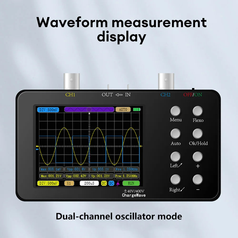 SCO2 Dual Channel Digital Oscilloscope – 50MHz PWM, 10MHz Sampling Rate, 2.5KSa/s for Electronic Repair