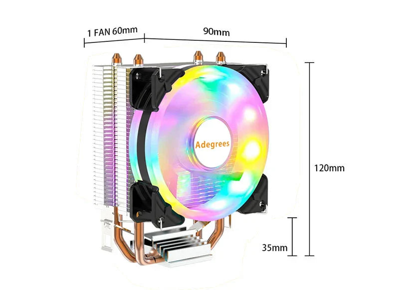 CPU Air Cooler X79/X99 — 3-Pin/4-Pin PWM Fan for Intel LGA 1366/1151/1155/1200/1700/2011 & AMD AM3/AM4/AM5