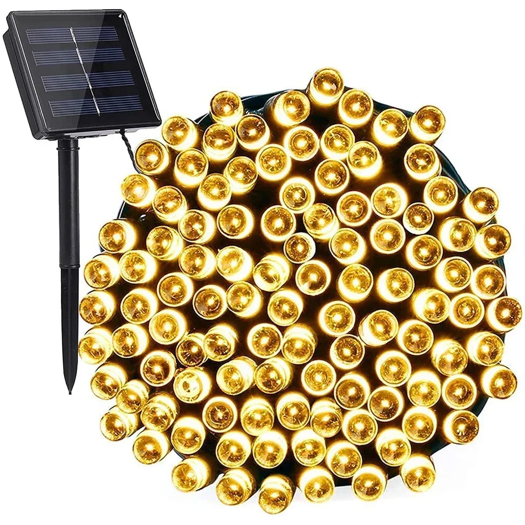 Solar Outdoor String Lights - Waterproof 8-Mode Twinkle Fairy Lights for Christmas, Garden, Wedding & Holiday Decor