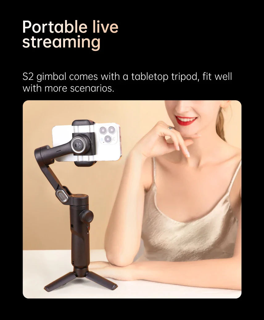 AOCHUAN 3-Axis Handheld Gimbal Stabilizer – SmartXE for iPhone & Android, AI Face Tracking for TikTok & Vlog Videos