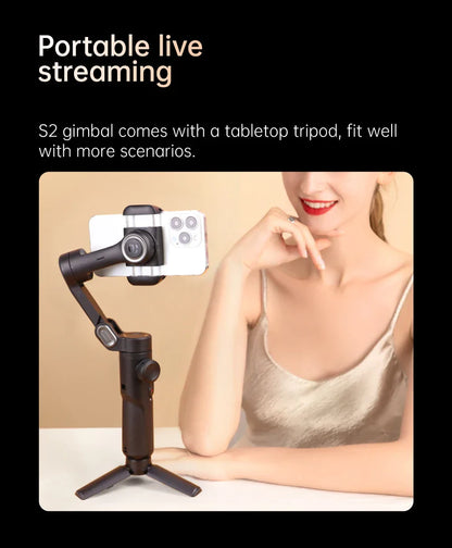 AOCHUAN 3-Axis Handheld Gimbal Stabilizer – SmartXE for iPhone & Android with AI Face Tracking for TikTok & Vlog