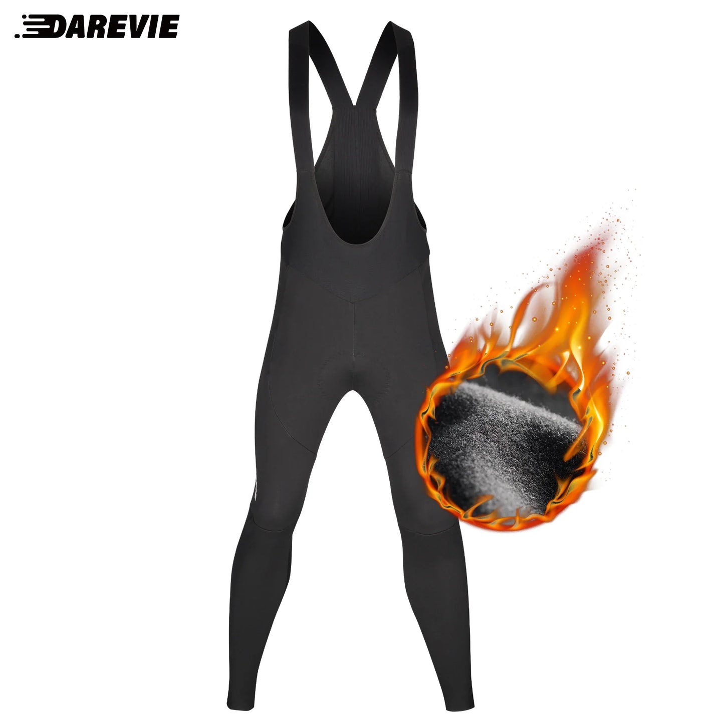 DAREVIE Winter Thermal Cycling Bib Pants – Windproof, Water-Resistant Tights with 120KG/m³ Pad