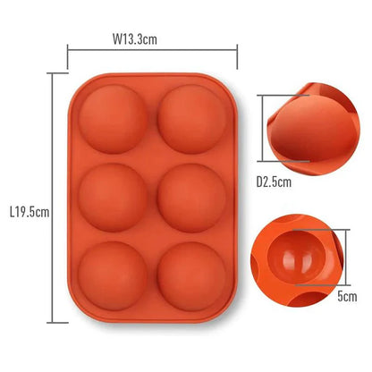 Semi-Sphere Silicone Mold — Half-Ball Chocolate, Candy, Mousse & Pastry Baking Tool for Fat Bombs