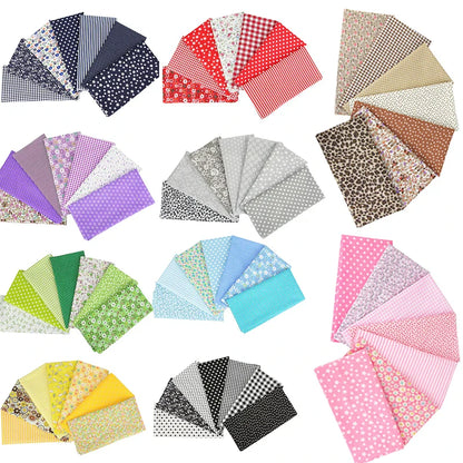 7-Piece 50x50cm Cotton Patchwork Fabric Set – Handmade Sewing Quilting Cloth for Needlework & DIY Crafts