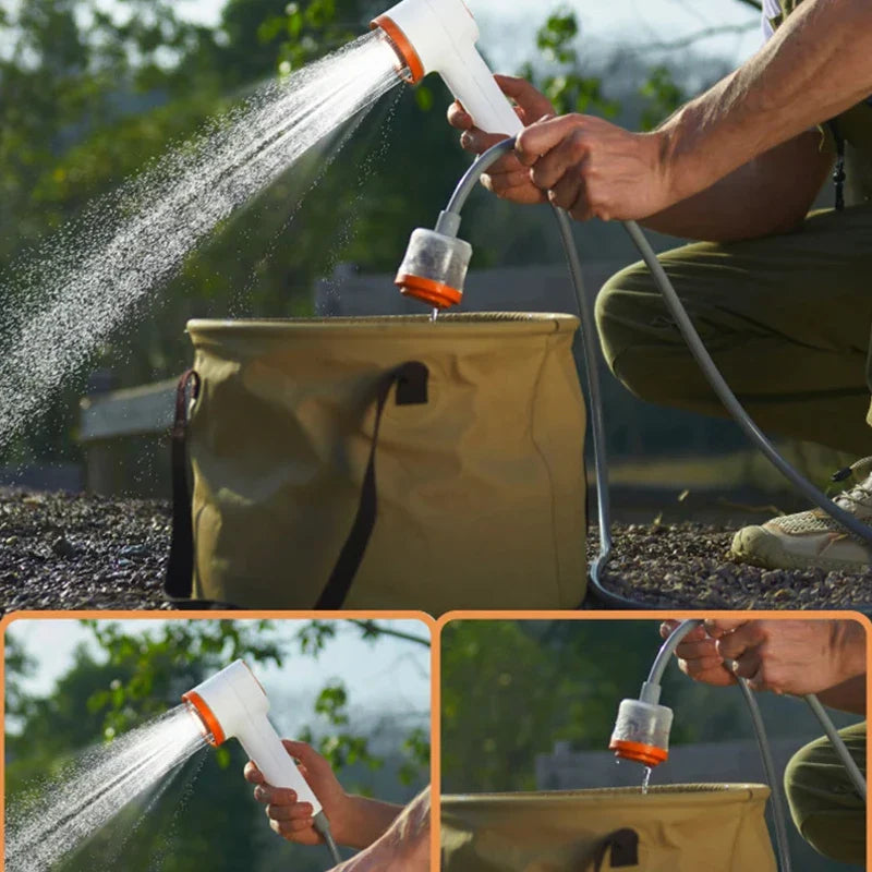 Portable Electric Outdoor Shower – 2500mAh USB Rechargeable Waterproof Showerhead for Camping & Car Wash