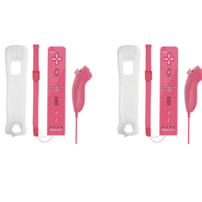 2-in-1 Nintendo Wii Controller Set | Wireless Remote Gamepad with Motion Plus Joystick & Silicone Case
