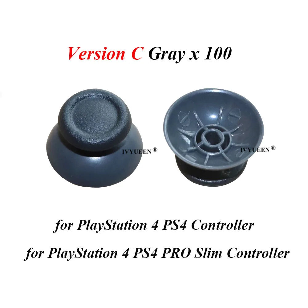 IVYUEEN 100PCS Black Analog Stick Caps – Thumb Grip Covers for PS5, PS4, PS3 & Xbox Controllers