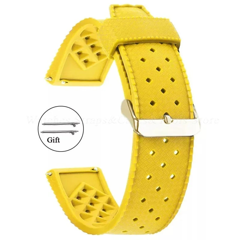 Premium Tropic Silicone Watch Strap – 20mm & 22mm Quick Release Waterproof Rubber Bracelet for Seiko, Oris & Omega