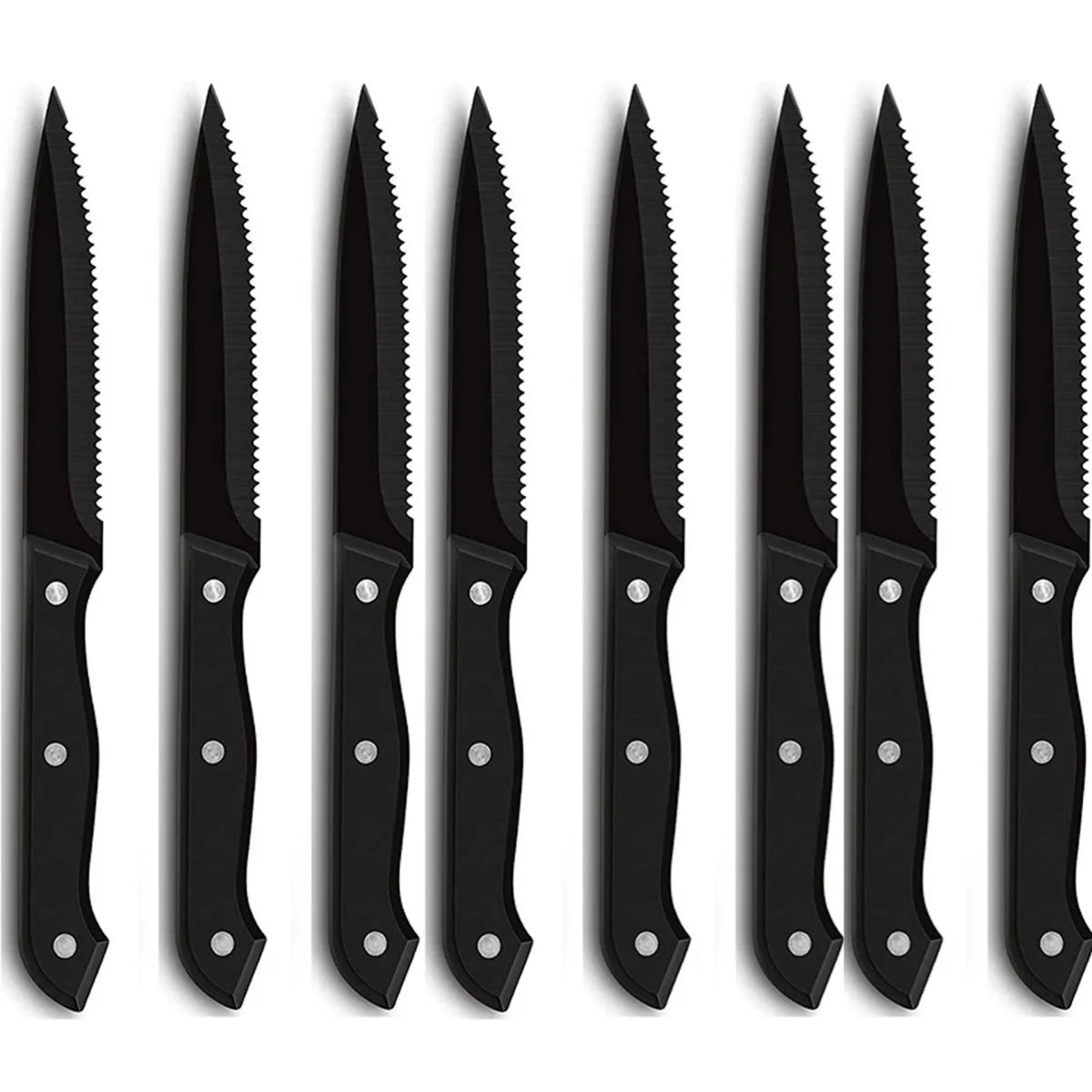 1/4/6/8/12-Pc Steak Knife Set – Full Tang Serrated Stainless Steel Knives for Beef, Bread & Restaurant Table Dinner Use