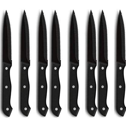 1/4/6/8/12-Pc Steak Knife Set – Full Tang Serrated Stainless Steel Knives for Beef, Bread & Restaurant Table Dinner Use