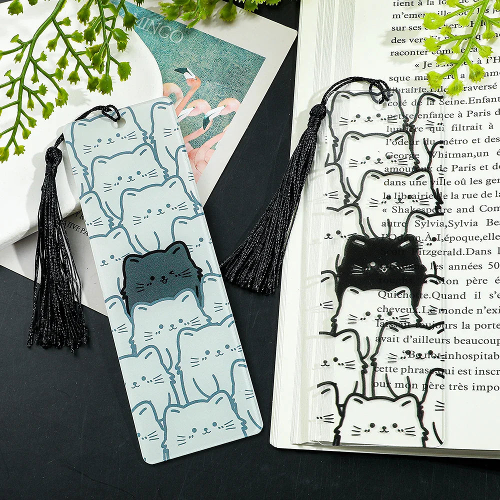 Horror Movie Fan Bookmark — Knife-Shaped Acrylic Bookmark with Tassel for Study & Reading
