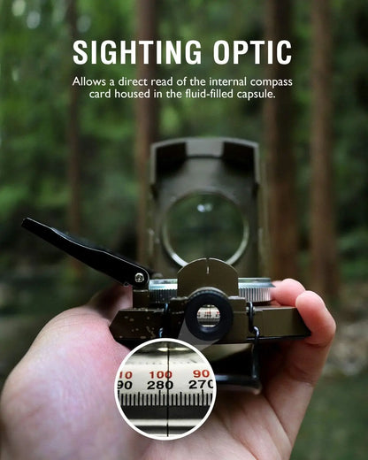Multifunctional High-Precision Military Compass — Waterproof Metal Outdoor Survival Camping Compass with Fluorescent & Geological Features