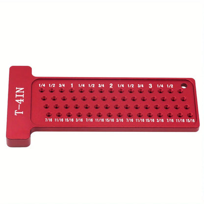 Woodworking Scribe T-Square Ruler – Metric/Inch Aluminum Line Drawing Gauge, Right Angle Protractor for Carpenter Layout