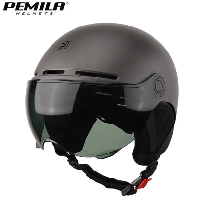 PEMILA Full Edge Wrap Cycling Helmet – MTB & Road Bike Helmet with Goggles, Ear Protection, for E-Bike & Bicycle
