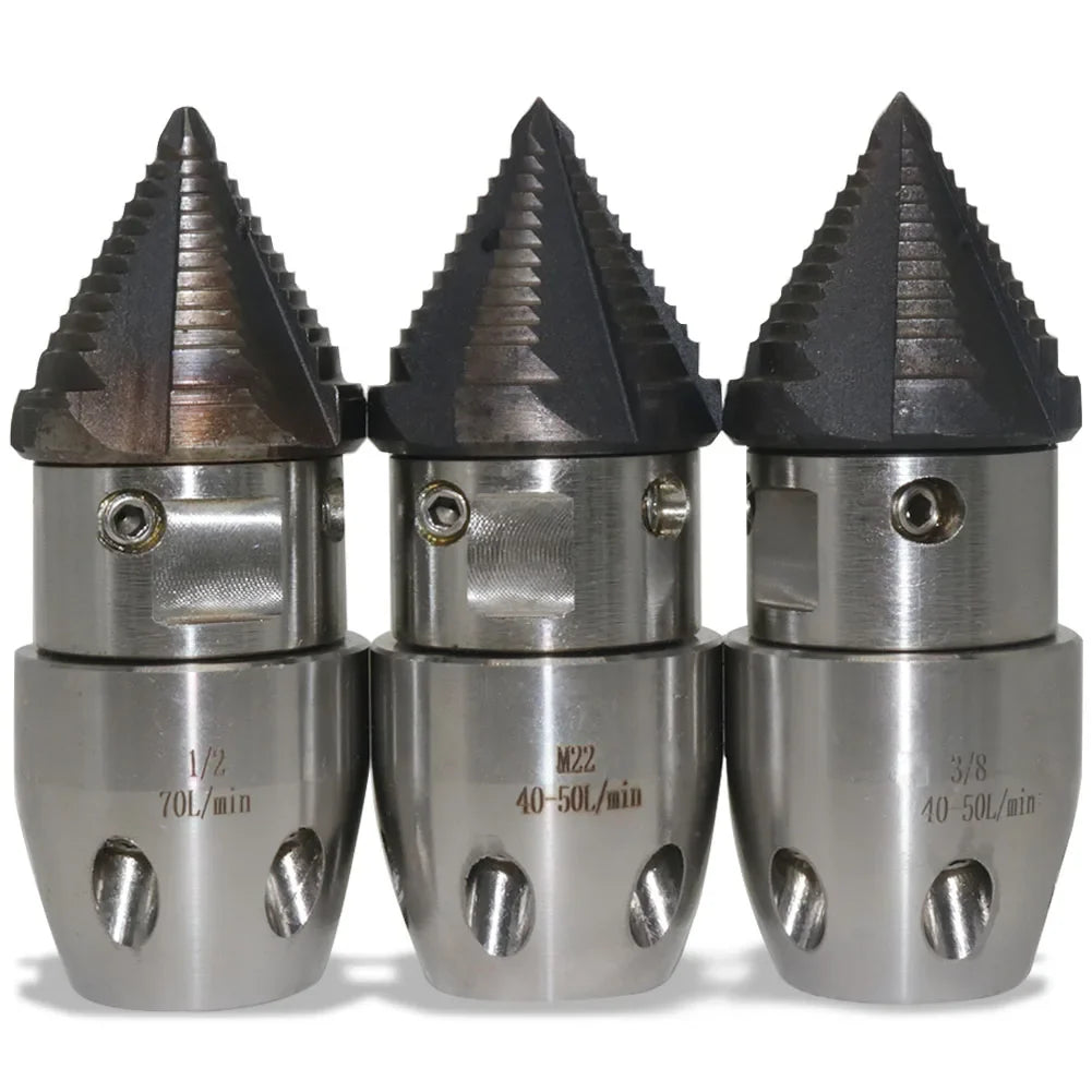 High Pressure Rotating Nozzle 1/2 M22 & 3/8 – Sewer & Sludge Cleaning Water Gun Nozzle for Pressure Washing