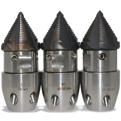 High Pressure Rotating Nozzle 1/2 M22 & 3/8 – Sewer & Sludge Cleaning Water Gun Nozzle for Pressure Washing