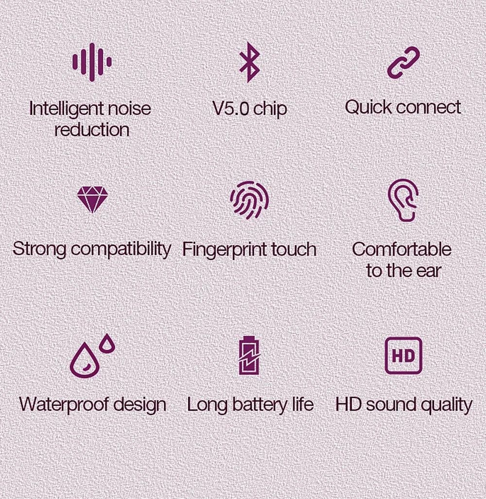 Thinkplus Wireless Bluetooth Earphones - ANC Noise Reduction, HD Mic Call & Gamer Earbuds with LED Touch Screen Control