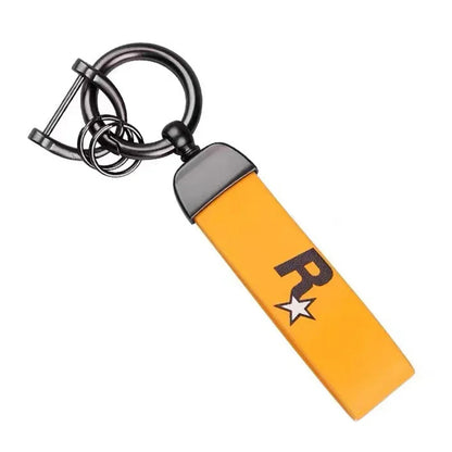 Durable Yellow Multi-Pendant Key Holder Strap – Nylon Webbing Game Keychain, Key Ring & Keyfob