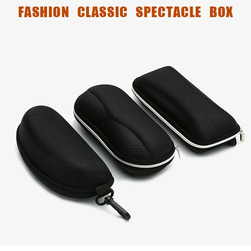Portable Sunglasses & Eyewear Storage Case - Anti-Stress Black Eye Bag for Men's & Women's Glasses, Myopia and Flat Mirror Protection
