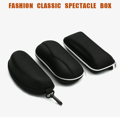 Portable Sunglasses & Eyewear Storage Case - Anti-Stress Black Eye Bag for Men's & Women's Glasses, Myopia and Flat Mirror Protection