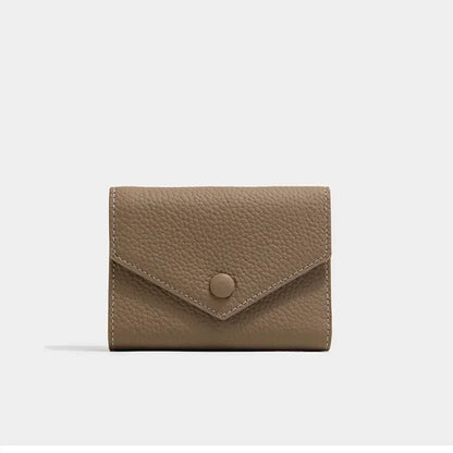 2024 New PU Leather Women's Small Wallet – Luxury Envelope Card Holder, Designer Zip Coin Purse, Short Cowhide Style