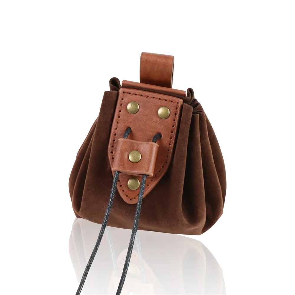 6PCS Medieval Cosplay Belts – Elf Leaf Embossed Leather with Potion Bottle, Viking Halloween