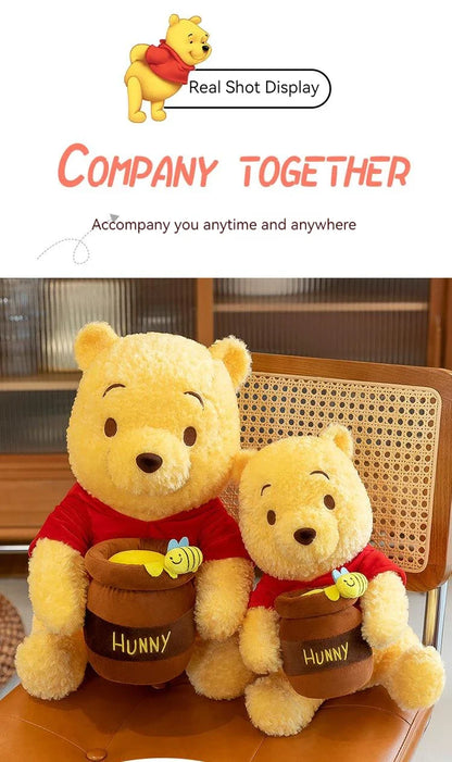 35–55cm Winnie the Pooh Plush Toy — Anime Disney Honey Jar Soft Stuffed Pooh Bear for Kids, Children, Kawaii Birthday Gift