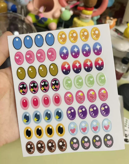 17cm Labubu V1/V2 Custom Eye Stickers Eyelash Vinyl Doll Makeup DIY Tools Accessories