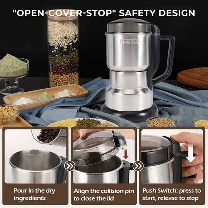 High Power Electric Coffee Grinder | Multifunctional Kitchen Machine for Cereal, Nuts, Beans, Spices, and Grains