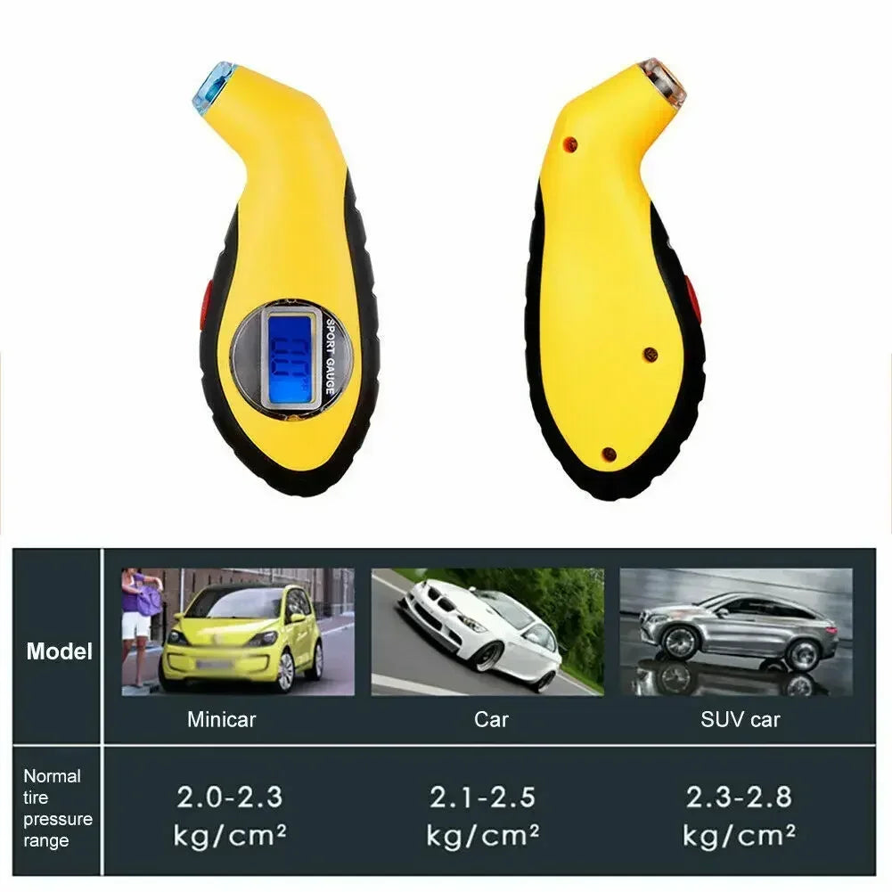 Compact Digital Tire Pressure Gauge – LCD Display for Cars, Motorcycles & Vehicle Maintenance