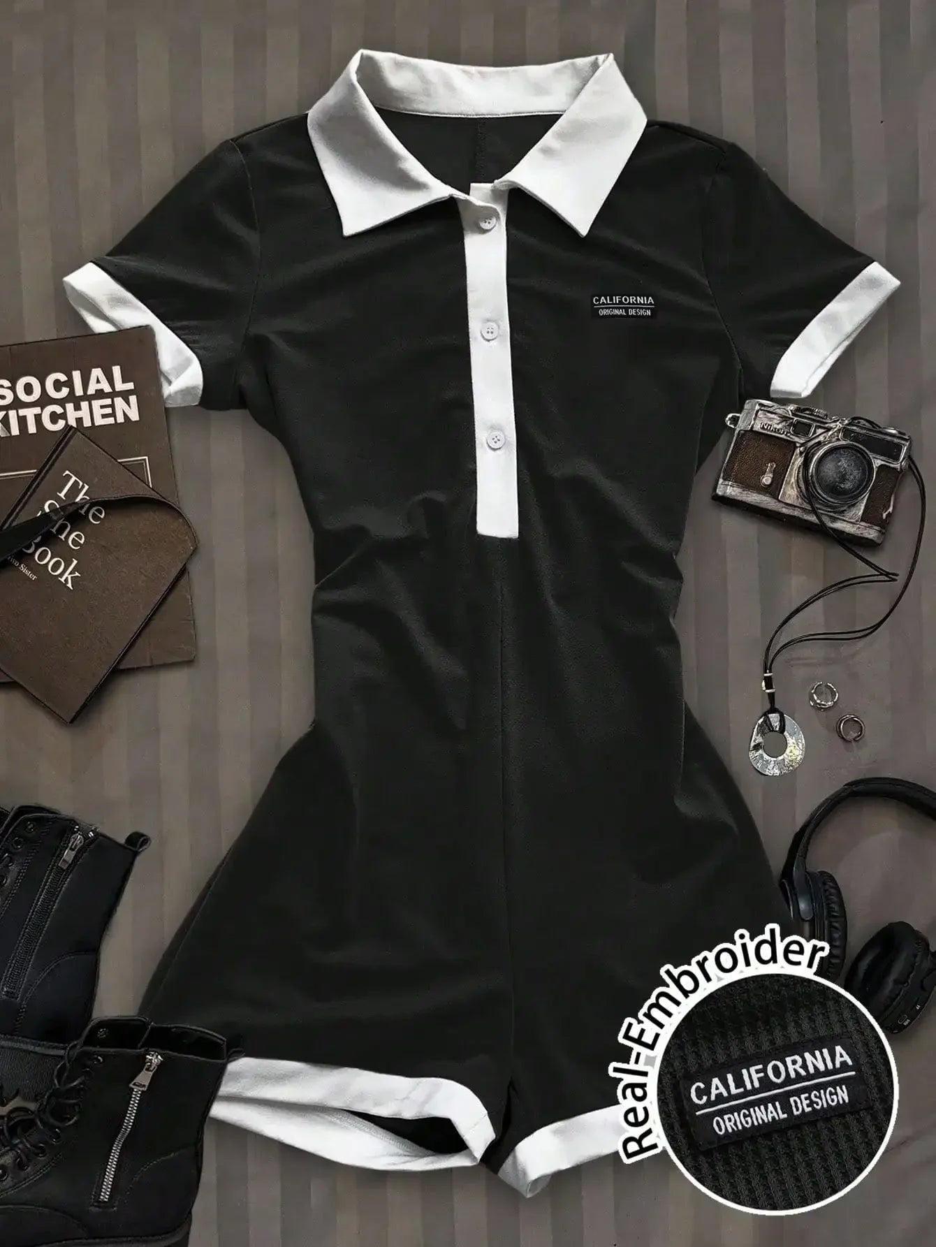 Women’s Casual Lapel Sleeveless Jumpsuit – Elegant Sexy Waist-Hugging Short One-Piece Outfit, Simple Fashion Romper