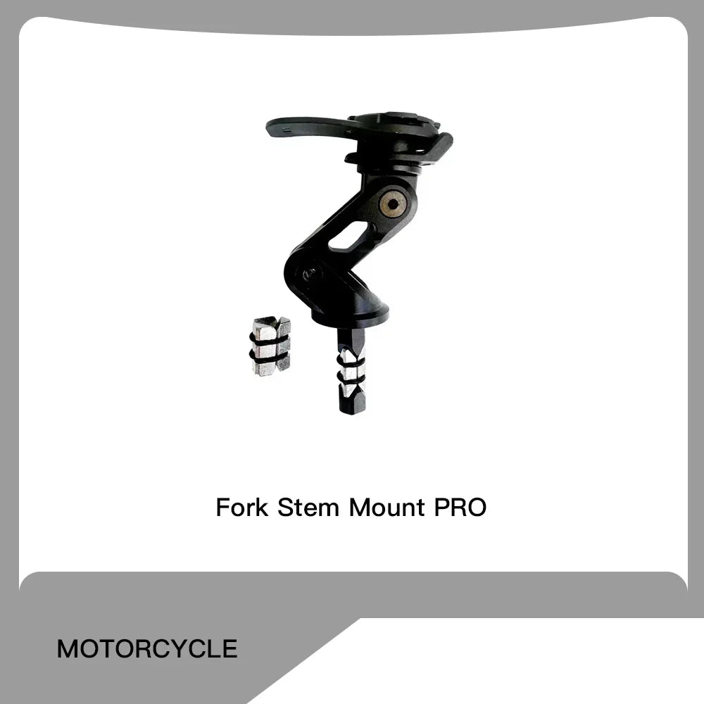 Motorcycle Handlebar Stem Fork Phone Mount — Vibration Dampener with MAG Universal Adapter, Wireless Charger & Mirror Brake Compatible