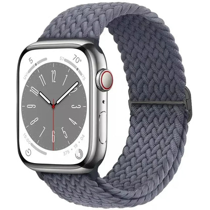 Braided Solo Loop Apple Watch Ultra Band – Elastic Nylon Adjustable Bracelet Strap for iWatch SE, Series 3–9 (38mm–49mm)
