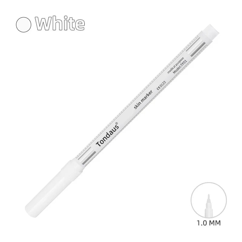 Disposable Skin Marker Pen with Ruler — Sterilized Eyelash Extension & Tattoo Piercing Scribe Tool