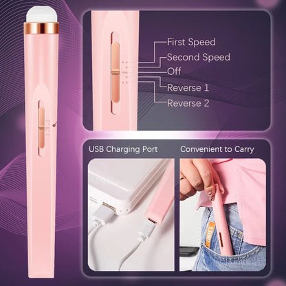 YIKOOLIN 5-in-1 Electric Nail Polish Drill – USB Rechargeable Portable Manicure Set for Exfoliation & Polishing, Nail Salon Tool