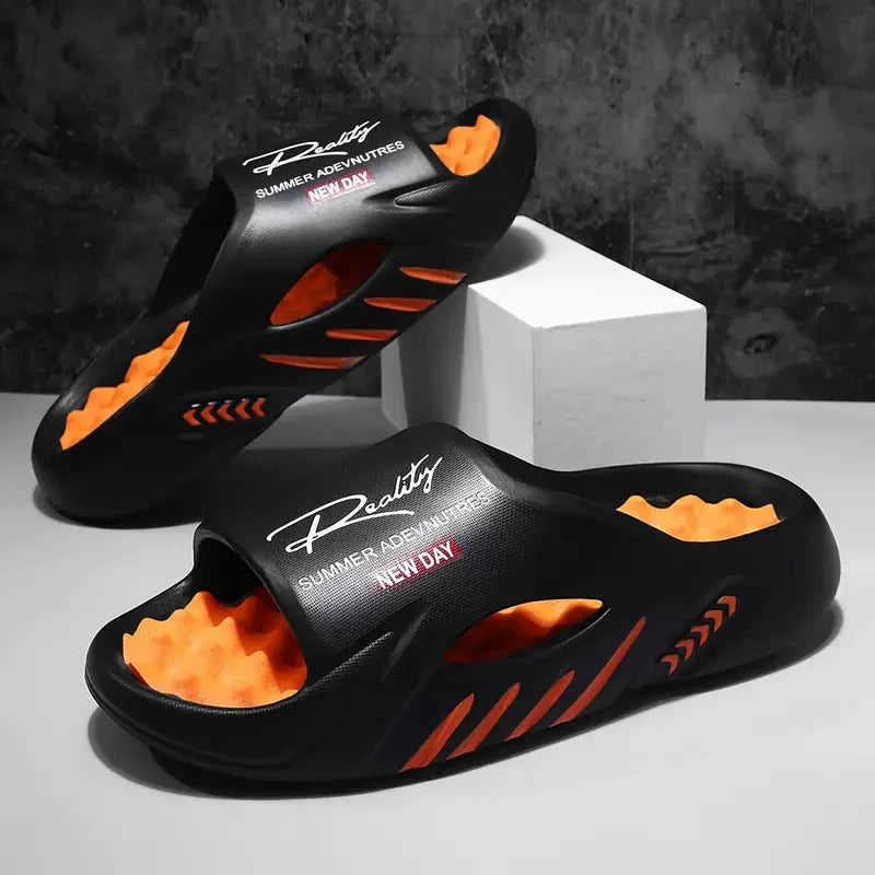 Men’s Summer EVA Massage Slippers – Soft-Soled Comfortable Indoor & Outdoor Casual Shoes for Hiking, Beach, Large Size 48-49