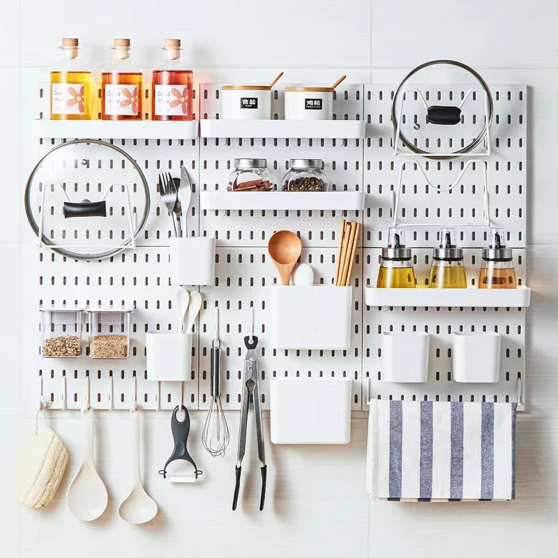 DIY Pegboard Hanging Shelf & Hooks – Wall Organizer for Garage, Kitchen & Room, No-Drill Storage Solution