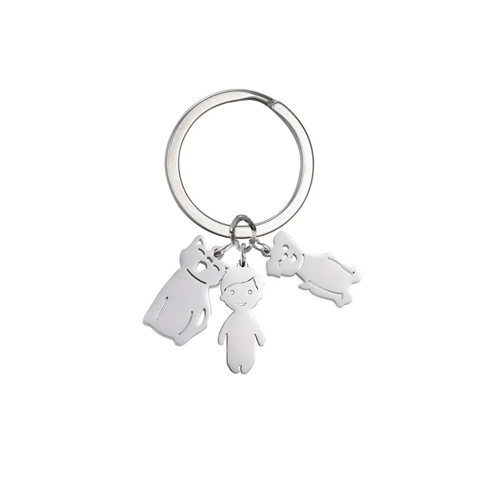 Personalized Kids & Family Keychain – Custom Name Key Chain for Mother’s Day, Couples, Boys, Girls, Pets, Mom, Dad, Baby Gift