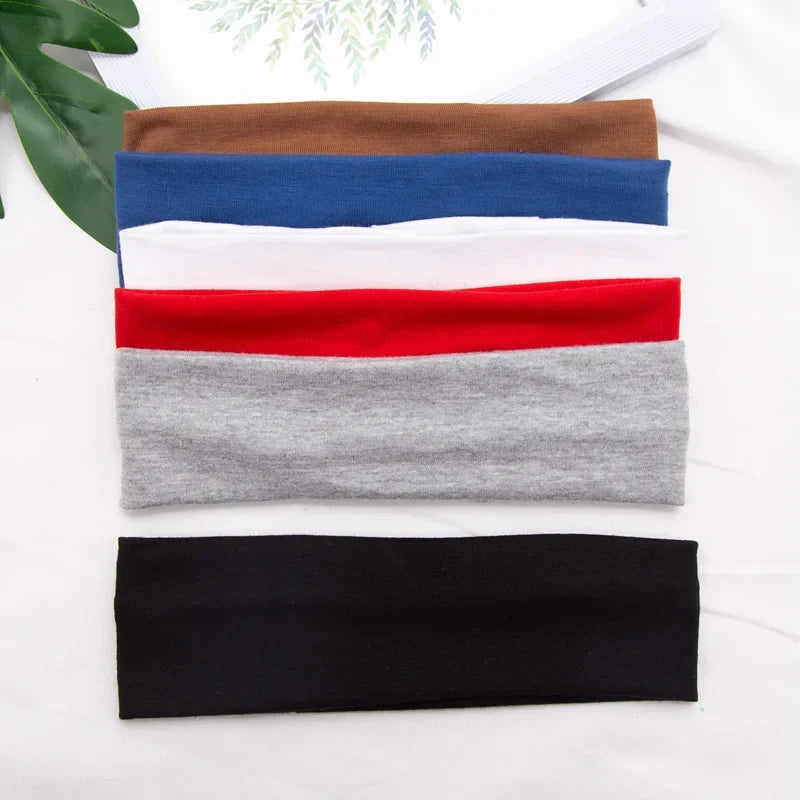 Elastic Cotton Fashion Headband – Unisex Stretch Hair Band for Yoga, Running, Fitness & Makeup Hair Accessories