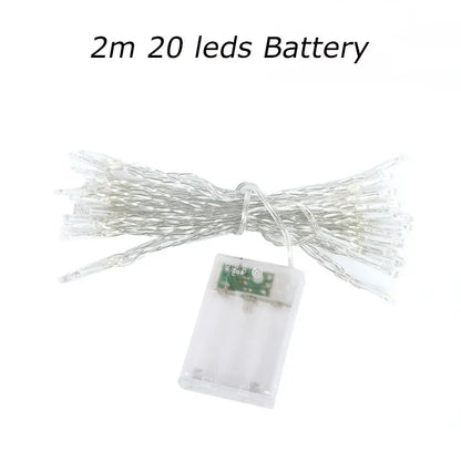 LED Garland String Lights – 2m & 10m Waterproof Fairy Lights for Christmas Tree, Wedding, Indoor & Outdoor Holiday Decoration