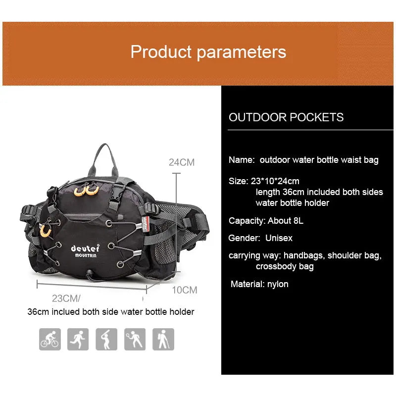 XCamping Waist Chest Bag – Outdoor Nylon Shoulder Bag, Crossbody Travel, Cycling, Riding, Running, and Climbing Men’s Handbags