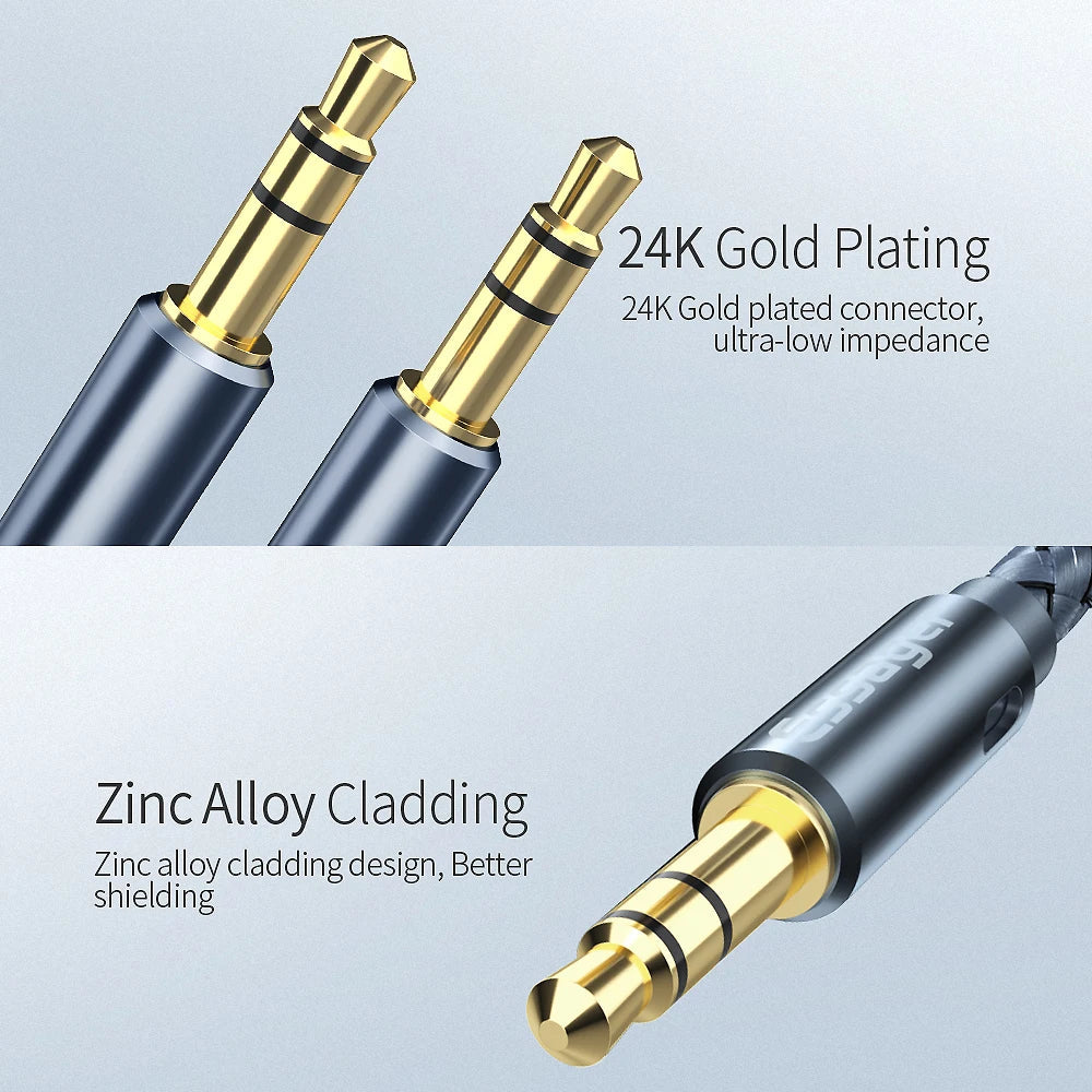 Essager 3.5mm Male-to-Male Aux Audio Cable — Car Speaker Wire Adapter for Samsung Xiaomi Headphones