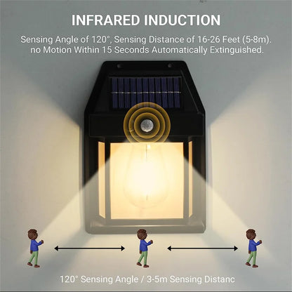 Solar Wall Lights – Outdoor Waterproof Wireless Motion Sensor Security Lamps, Dusk to Dawn Lighting for Garden, Available in 1-8 PCS