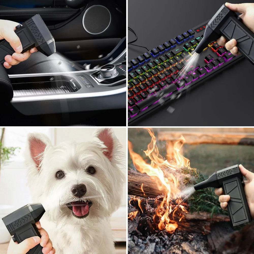 Jet Dry Mini Blower 2024 Upgraded Model – 2 in 1 Powerful Handheld Vacuum Cleaner & Violent Fan Jet Blower, Portable Mini Design