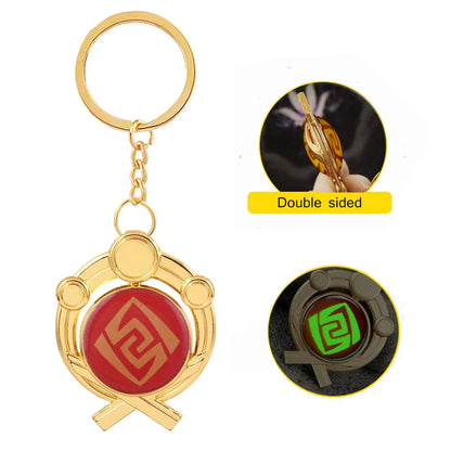 Genshin Impact Venti Eye Keychain 1:1 – Luminous Anime Cosplay Key Ring Backpack Pendant Gaming Accessories Gift