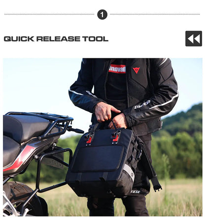 Rhinowalk Motorcycle Saddlebag 20L-30L – Universal Side Bag with Removable 100% Waterproof Inner Liner for Travel Motorbike Luggage